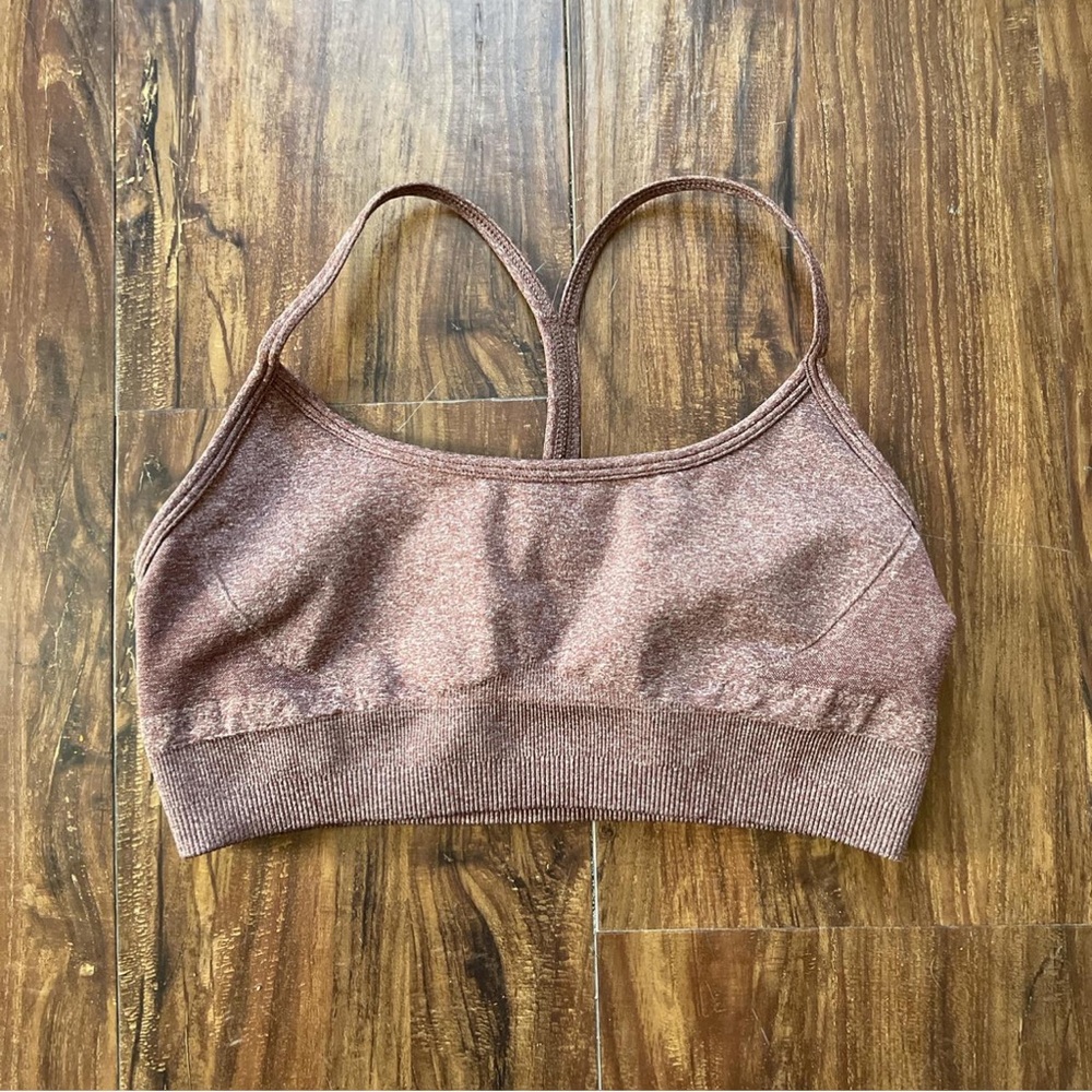 SOLD AYBL Heathered Brown Sports Bra